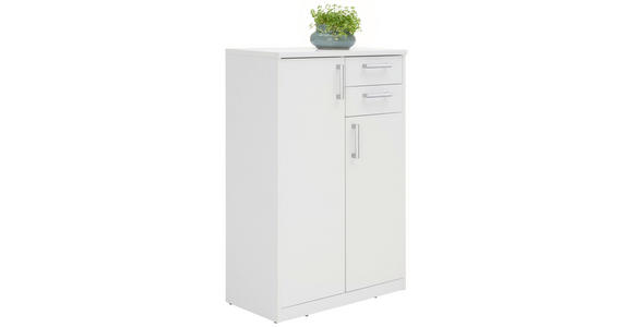 KOMMODE , 72/110/36 cm, 2 Schublade(n)  - Silberfarben/Schwarz, Basics, Holzwerkstoff/Kunststoff (72/110/36cm) - Xora