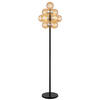 STEHLEUCHTE - Schwarz/Orange, Design, Glas/Kunststoff (39,5/160cm) - Globo