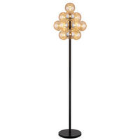 STEHLEUCHTE - Schwarz/Orange, Design, Glas/Kunststoff (39,5/160cm) - Globo