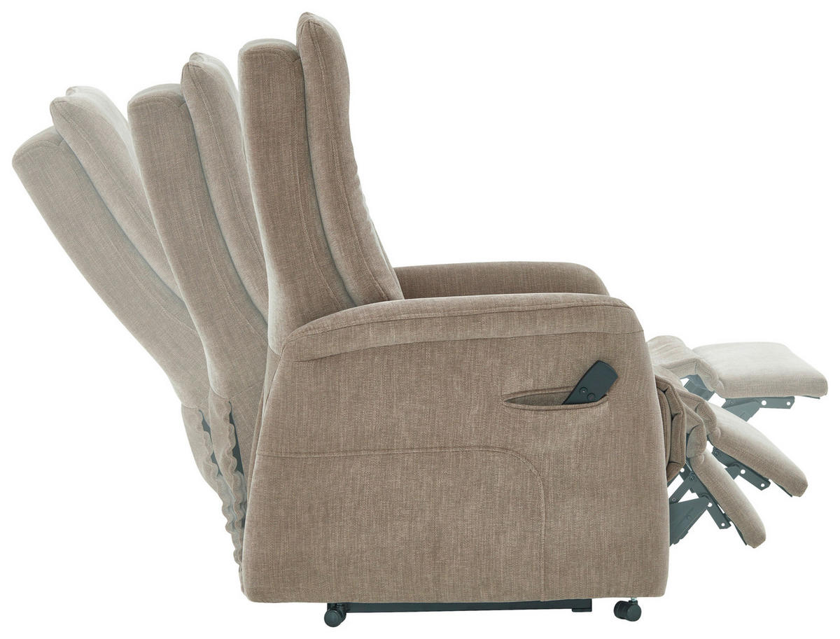 FERNSEHSESSEL in Chenille Beige  - Beige/Grau, Konventionell, Kunststoff/Textil (78/115/90cm) - Hukla