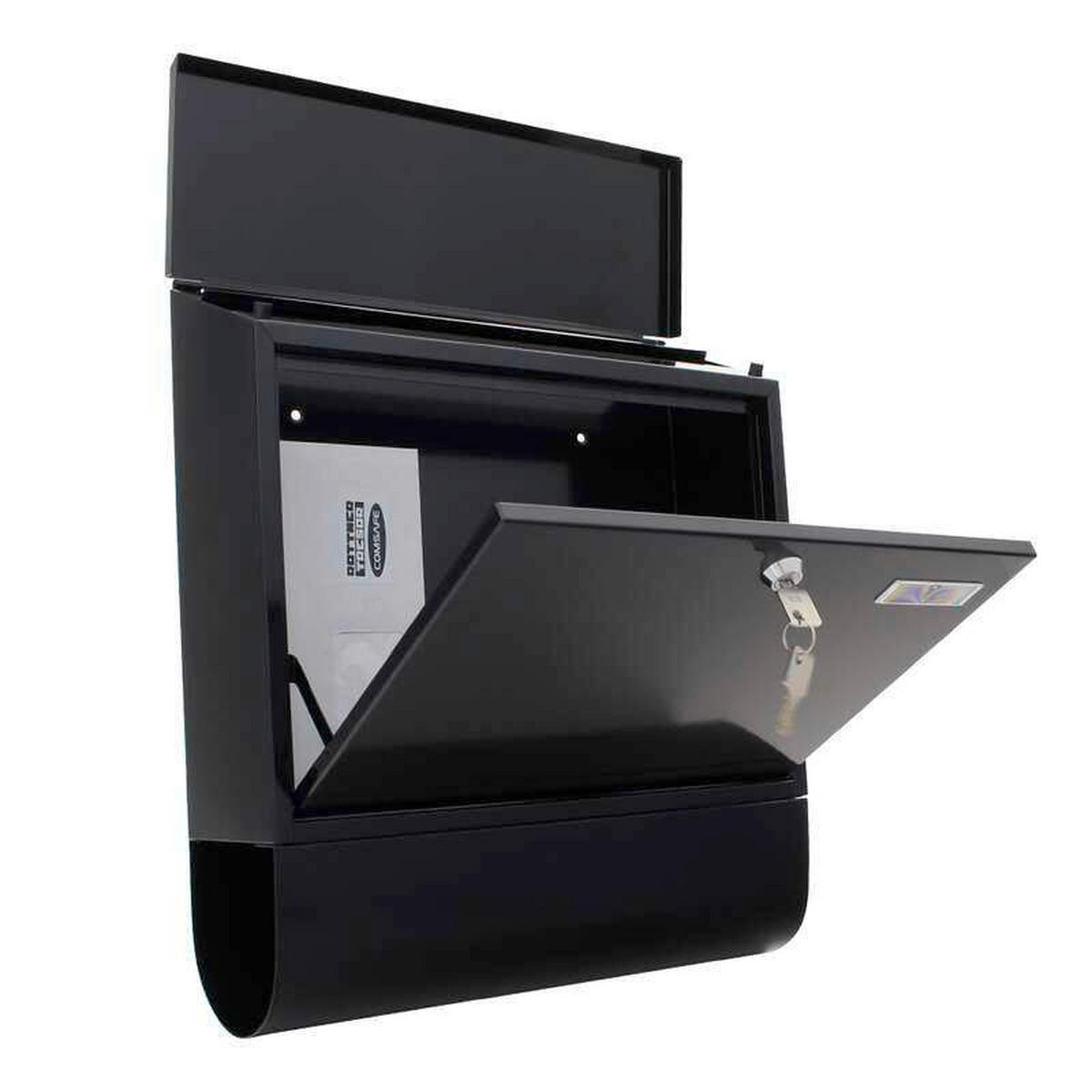 BRIEFKASTEN Grau, Schwarz  - Schwarz/Grau, KONVENTIONELL, Metall (36.5/41.5/11.5cm) - ROTTNER