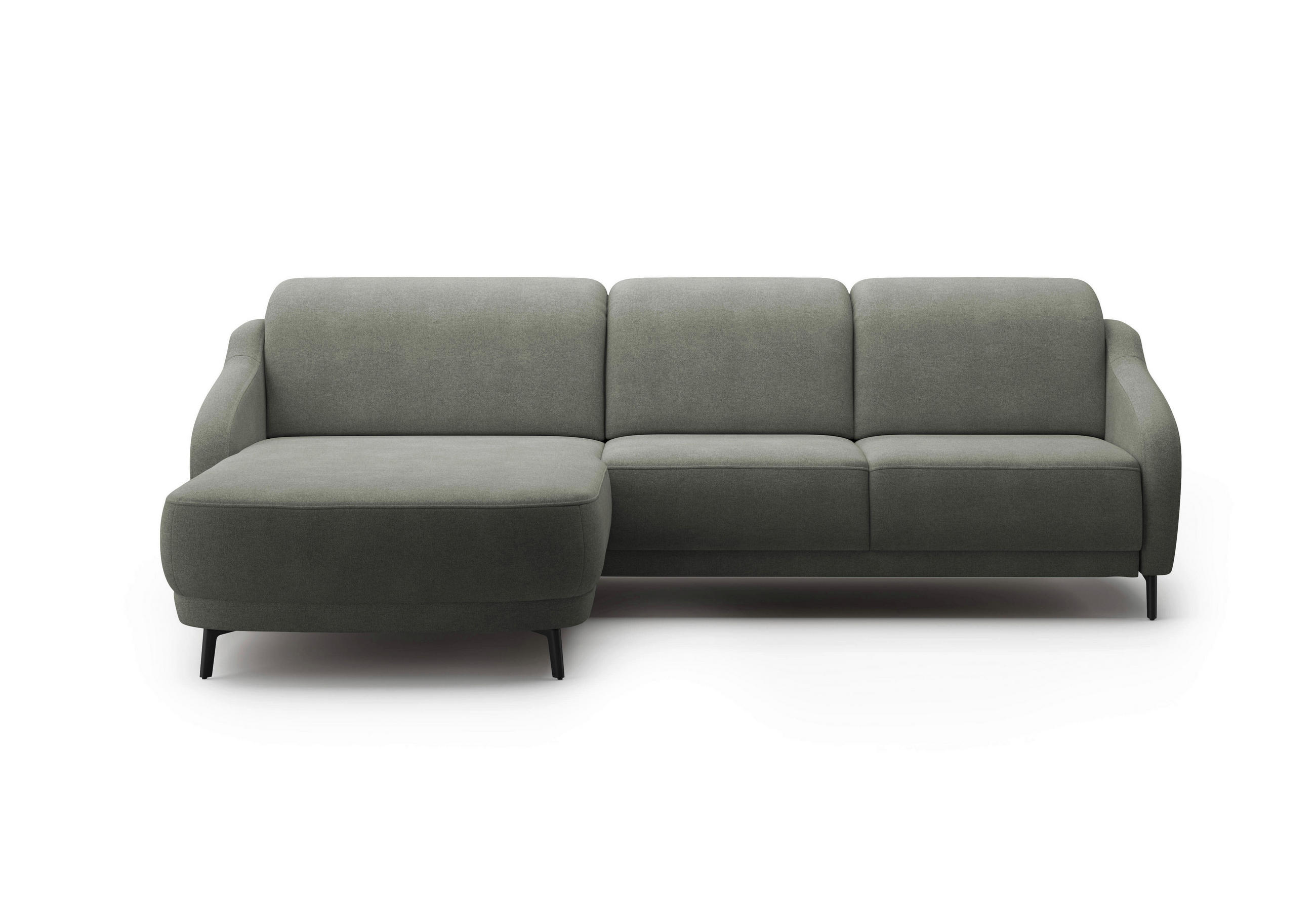 ECKSOFA BLUES V Schlammfarben Mikrofaser  - Schlammfarben/Schwarz, MODERN, Textil/Metall (191/271cm) - Sit & More