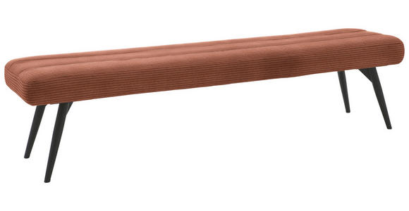 SITZBANK in Textil Rostfarben  - Rostfarben/Schwarz, Design, Textil/Metall (200/48/47cm) - Dieter Knoll