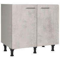 SPÜLENUNTERSCHRANK 90/87/56 cm  in Hellgrau  - Edelstahlfarben/Hellgrau, MODERN, Holzwerkstoff/Metall (90/87/56cm) - Nobilia