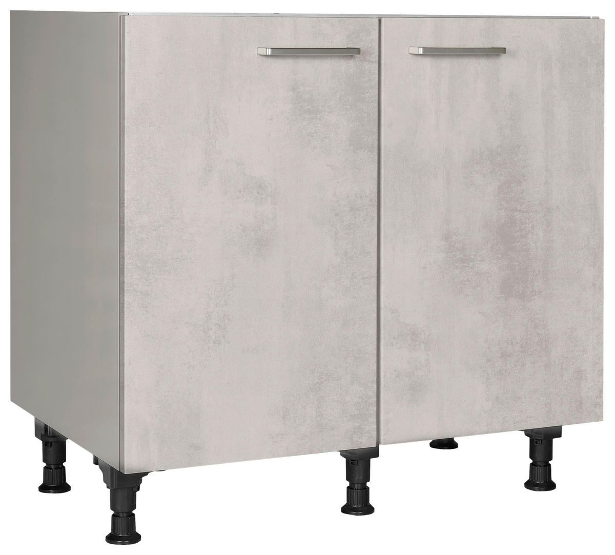 SPÜLENUNTERSCHRANK 90/87/56 cm  in Hellgrau  - Edelstahlfarben/Hellgrau, MODERN, Holzwerkstoff/Metall (90/87/56cm) - Nobilia