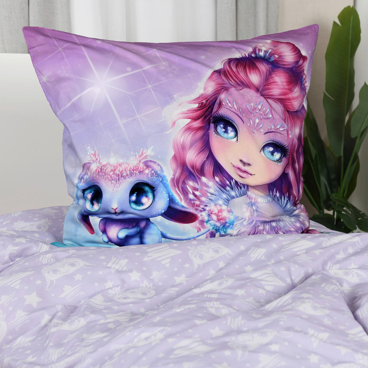 JUGENDBETTWÄSCHE Nebulous Stars Renforcé 135/200 cm  - Hellrosa/Violett, Design, Textil (135/200cm) - Herding