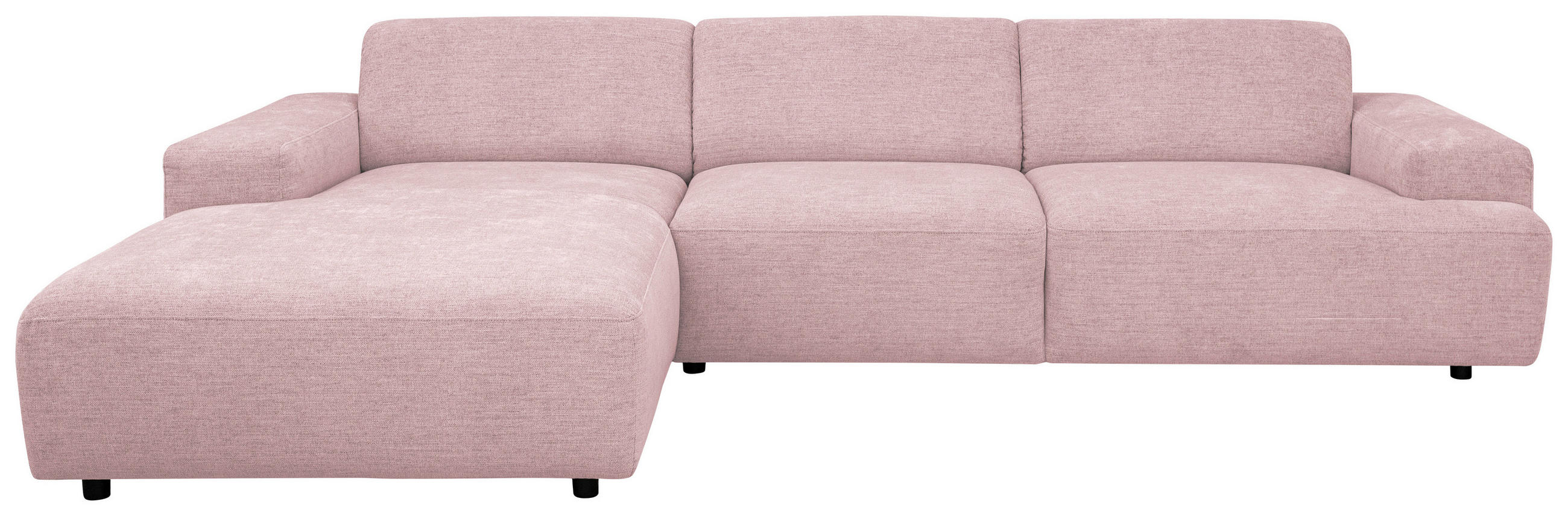 ECKSOFA  Flachgewebe Altrosa  - Schwarz/Altrosa, Konventionell, Kunststoff/Textil (184/294cm) - Hom`in