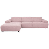 ECKSOFA 184/294 cm  in Flachgewebe Altrosa Rücken echt  184/294 cm  - Schwarz/Altrosa, KONVENTIONELL, Kunststoff/Textil (184/294cm) - Hom`in