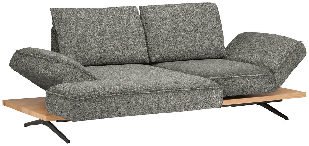 ECKSOFA  in Chenille Graubraun  132/240 cm  - Graubraun/Schwarz, Design, Holz/Textil (132/240cm) - Koinor