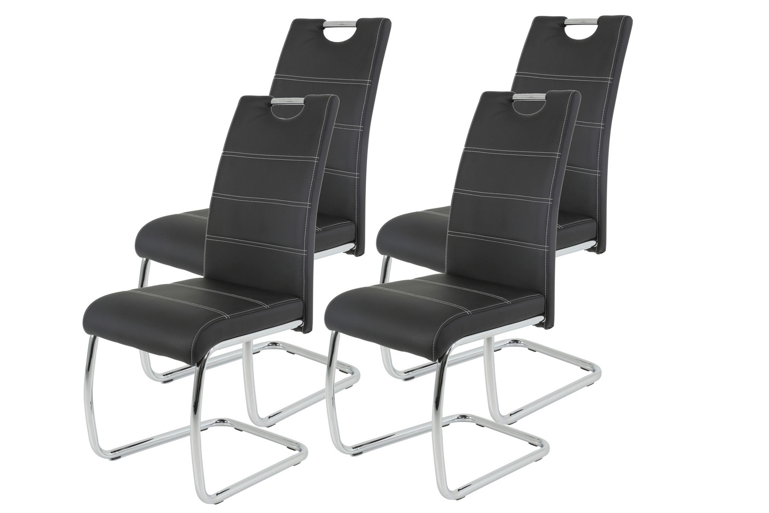 P & B Schwingstuhl-Set Schwarz 43x98x59 cm