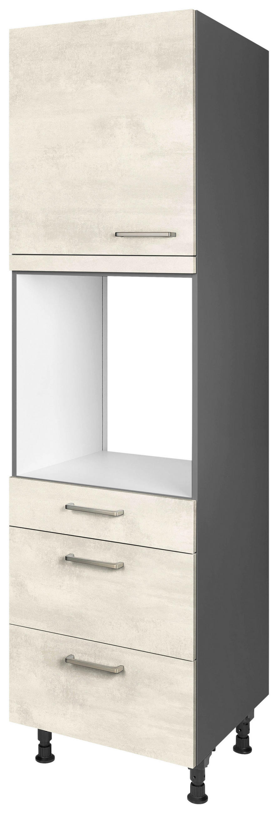 GERÄTEUMBAUSCHRANK 60/216,6/58 cm  Weiss  - Schieferfarben/Weiss, Modern, Holzwerkstoff/Metall (60/216,6/58cm) - Nobilia