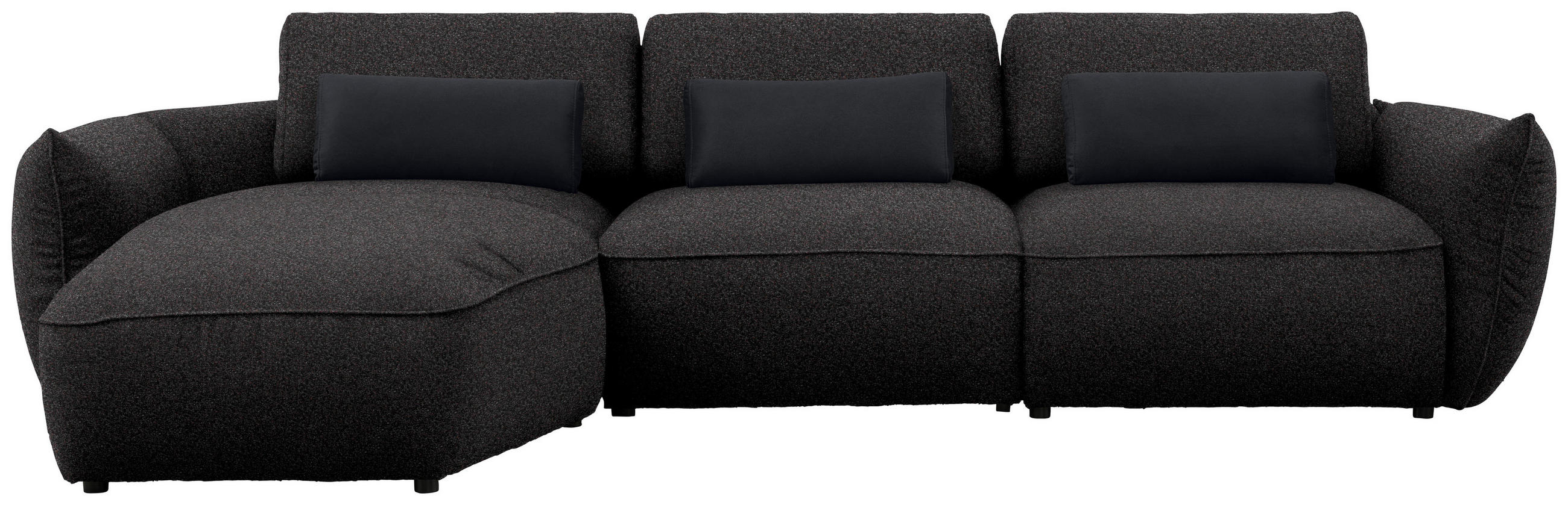 ECKSOFA  in Chenille Schwarz  190/340 cm  - Schwarz, Design, Kunststoff/Textil (190/340cm) - Belluti
