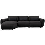 ECKSOFA  in Chenille Schwarz  190/340 cm  - Schwarz, Design, Kunststoff/Textil (190/340cm) - Belluti