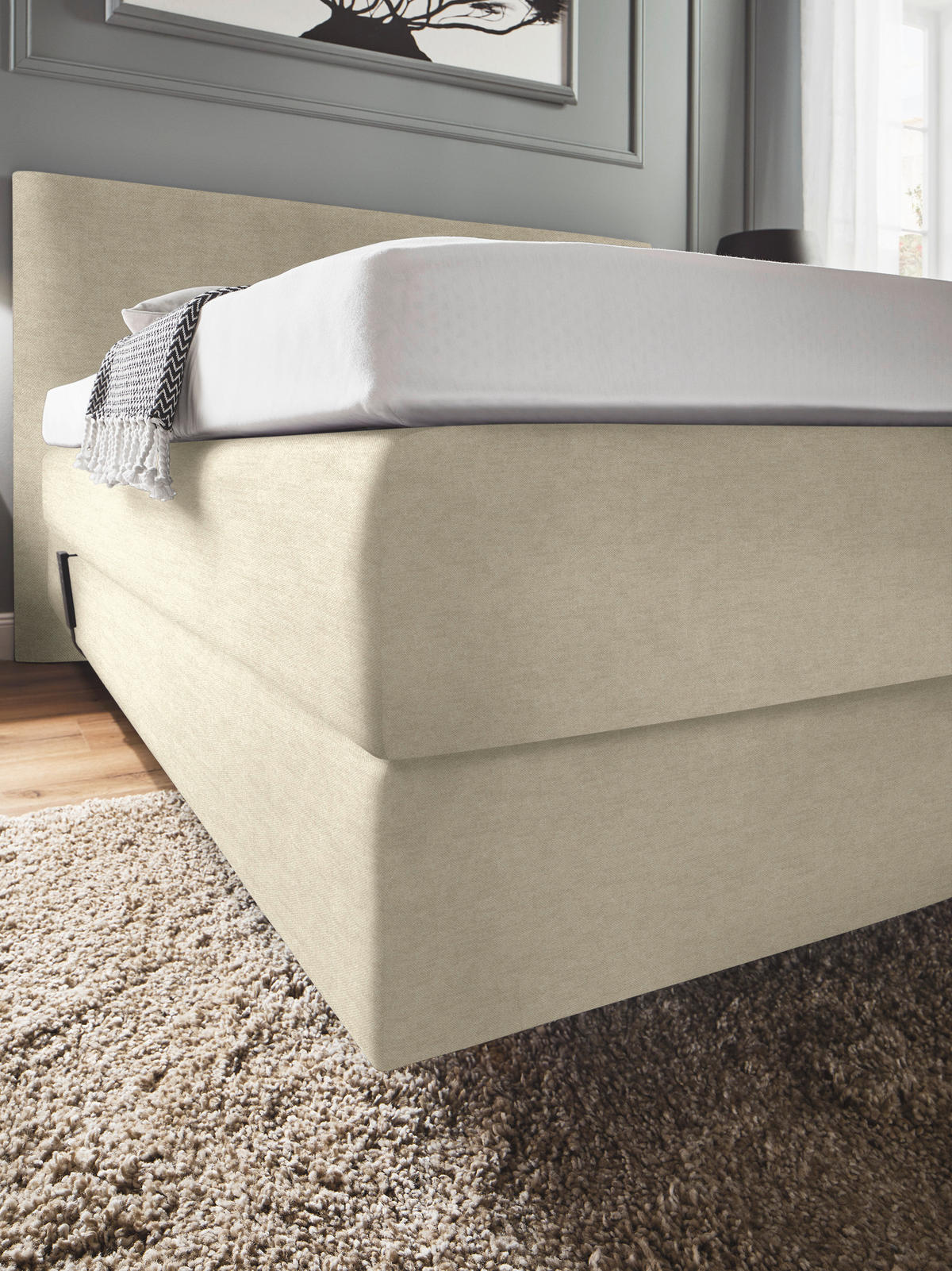 BOXSPRINGBETT 160/200 cm  in Beige  - Beige, Konventionell, Holz/Textil (160/200cm) - Dieter Knoll