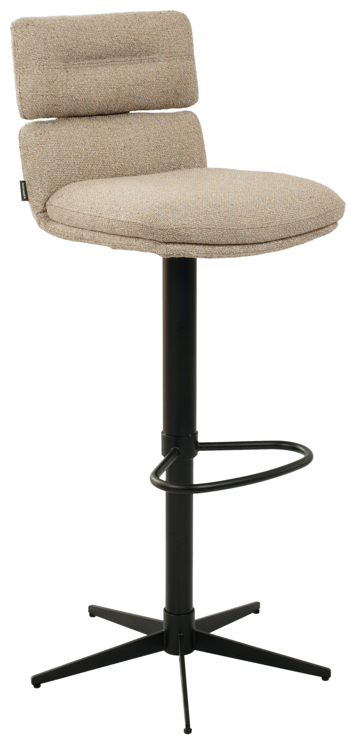 BARHOCKER Webstoff Braun, Schwarz Eisen Lederauswahl, Stoffauswahl, Wippfunktion, Sitzfläche 360° drehbar  - Schwarz/Braun, Design, Textil/Metall (42/99-117/50cm) - Dieter Knoll