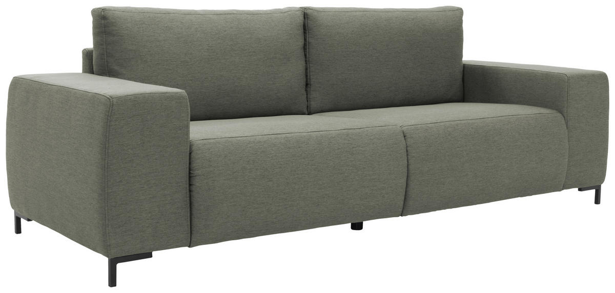 BIGSOFA Webstoff Graubraun  - Graubraun/Schwarz, Design, Textil/Metall (242/88/88cm) - LOOKS by W.Joop