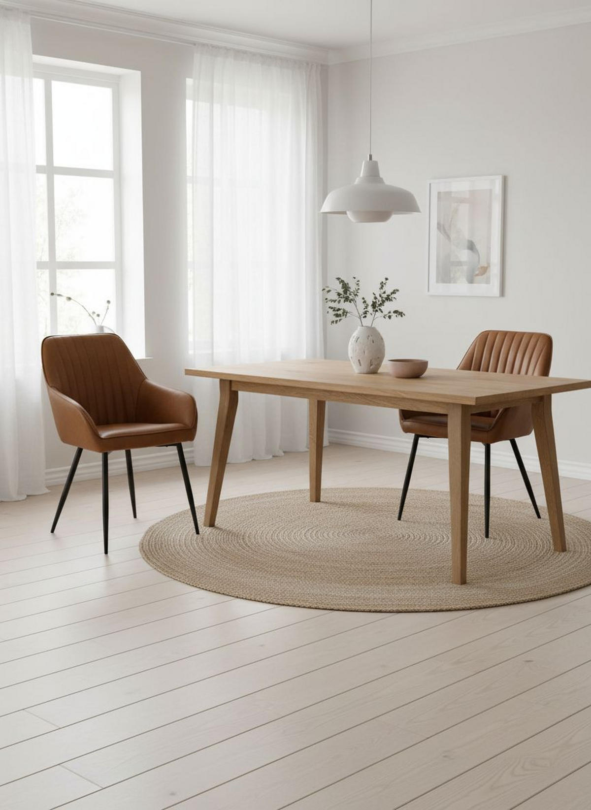 ARMLEHNSTUHL-SET 2 Stück  in Lederlook  - Cognac/Schwarz, MODERN, Textil/Metall (58/84/59,5cm) - Livetastic