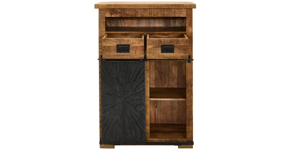 HIGHBOARD  in 90/130/40 cm  - Schwarz/Naturfarben, Design, Holz/Metall (90/130/40cm) - Ambia Home