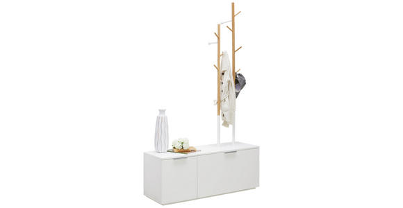 GARDEROBE - Eichefarben/Weiß, Design, Holz/Holzwerkstoff (120,4/47/40/205cm) - Hom`in