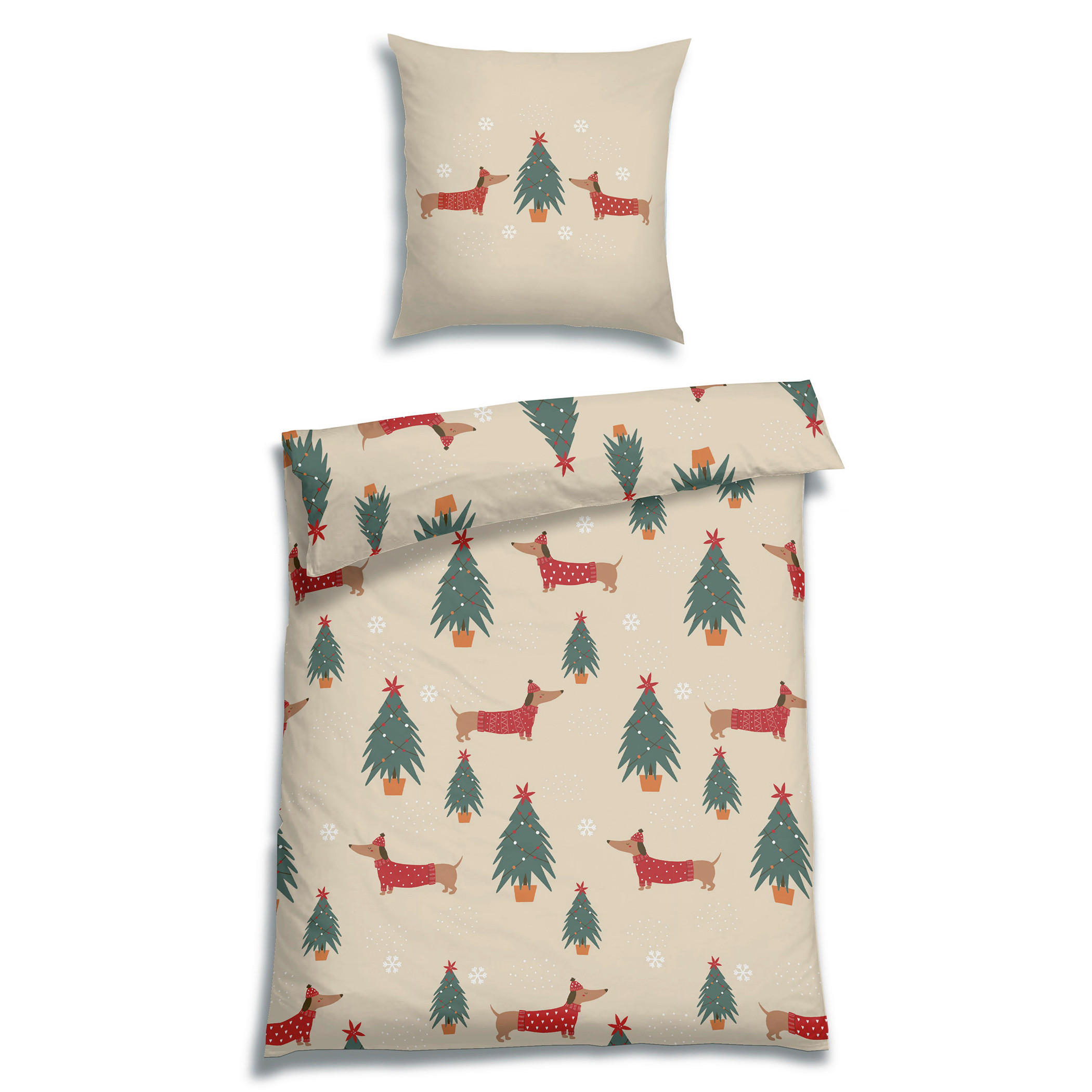 BETTWÄSCHE 2-teilig Flanell 135/200 cm  - Beige, Basics, Textil (135/200cm) - Florella