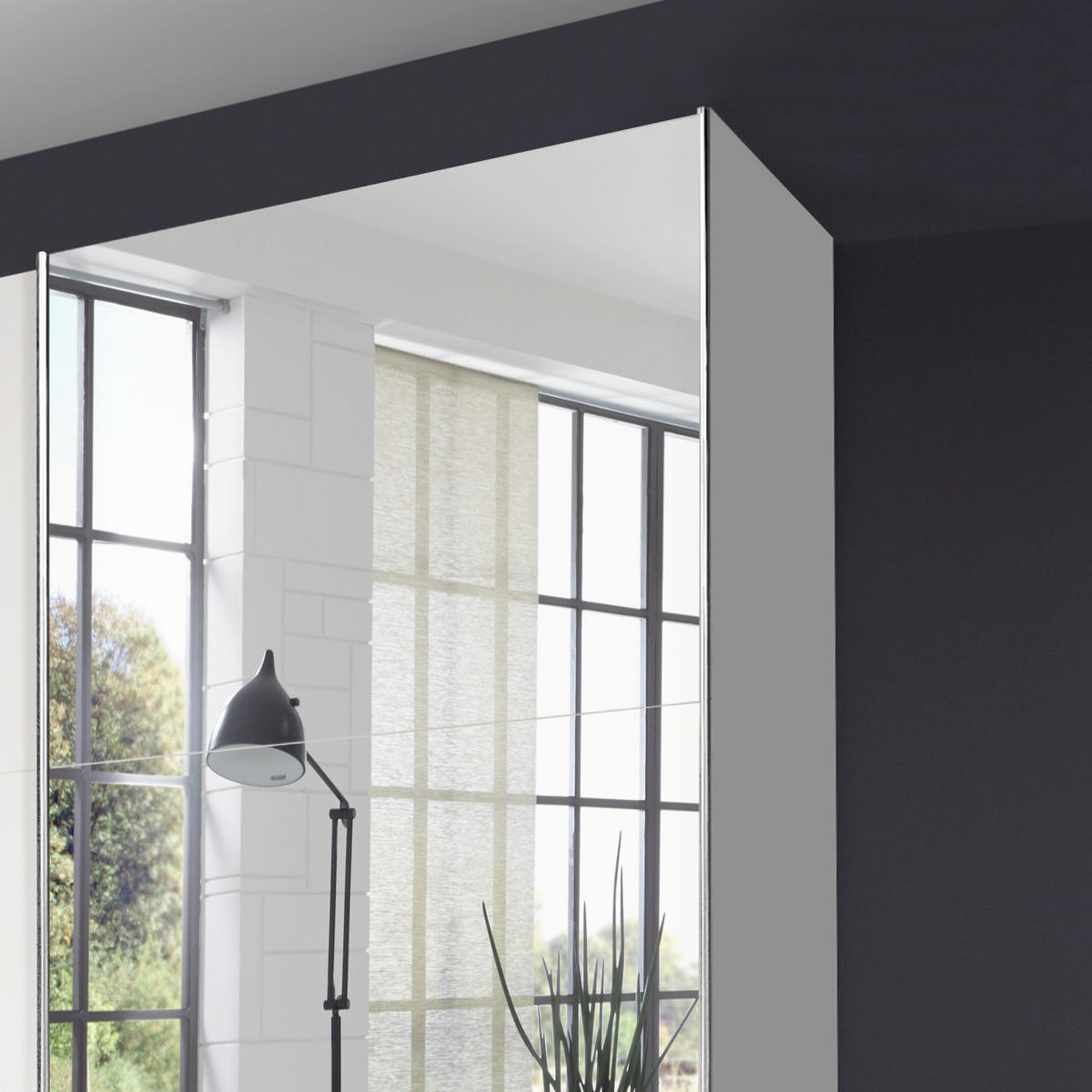 SCHWEBETÜRENSCHRANK in Weiss  - Chromfarben/Weiss, Modern, Glas/Holzwerkstoff (250/216/65cm) - MID.YOU