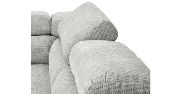 ECKSOFA Hellgrau Flachgewebe - Chromfarben/Hellgrau, KONVENTIONELL, Textil/Metall (282/224cm) - Hom`in
