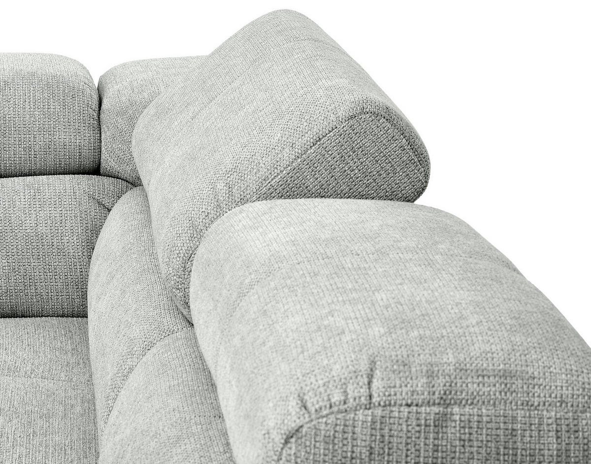 ECKSOFA Hellgrau Flachgewebe  - Chromfarben/Hellgrau, KONVENTIONELL, Textil/Metall (282/224cm) - Hom`in