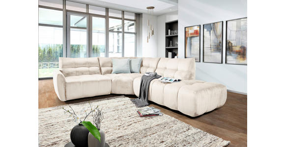 ECKSOFA Beige Flachgewebe  - Beige/Schwarz, MODERN, Kunststoff/Textil (235/275cm) - Landscape