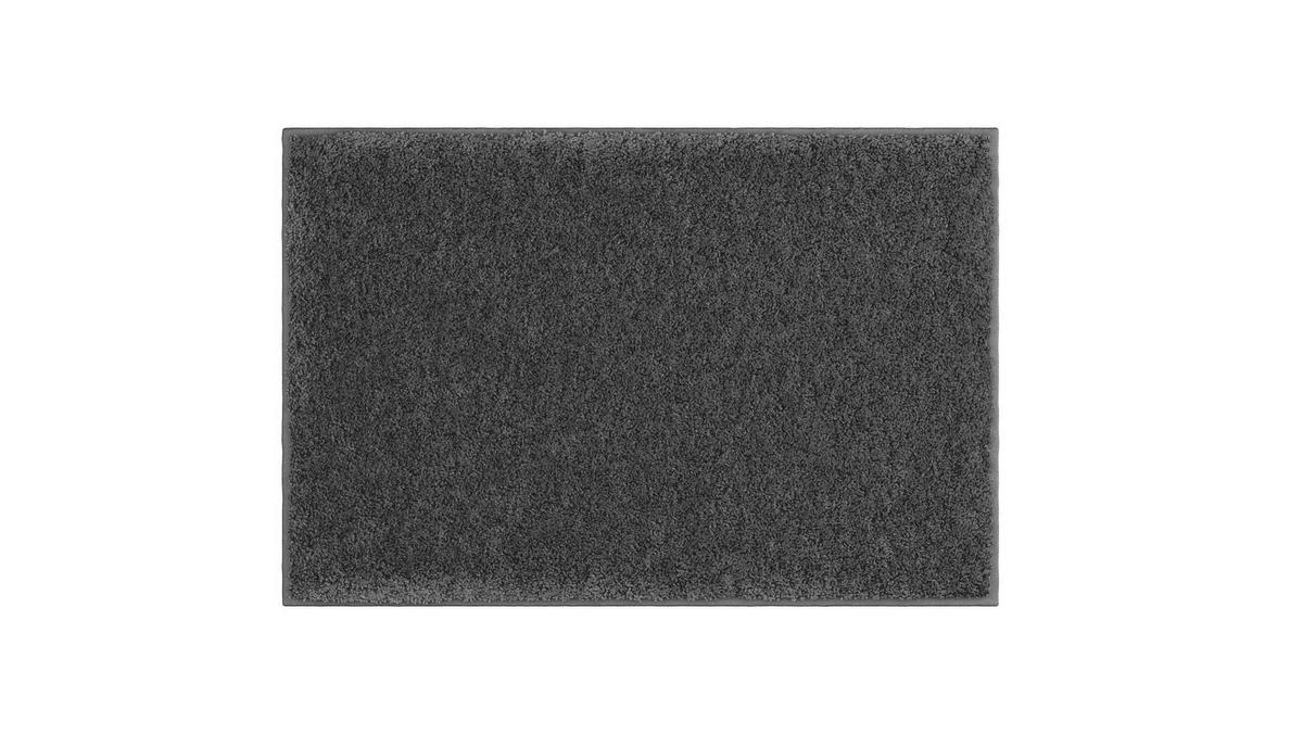 BADEMATTE Anthrazit 60/90 cm  - Anthrazit, Basics, Kunststoff/Textil (60/90cm) - Grund