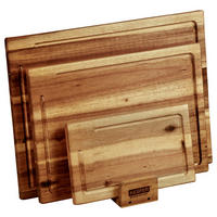 SCHNEIDEBRETT-SET Holz Akazie  - Braun, Basics, Holz (40/11,2/31,5cm) - Kesper
