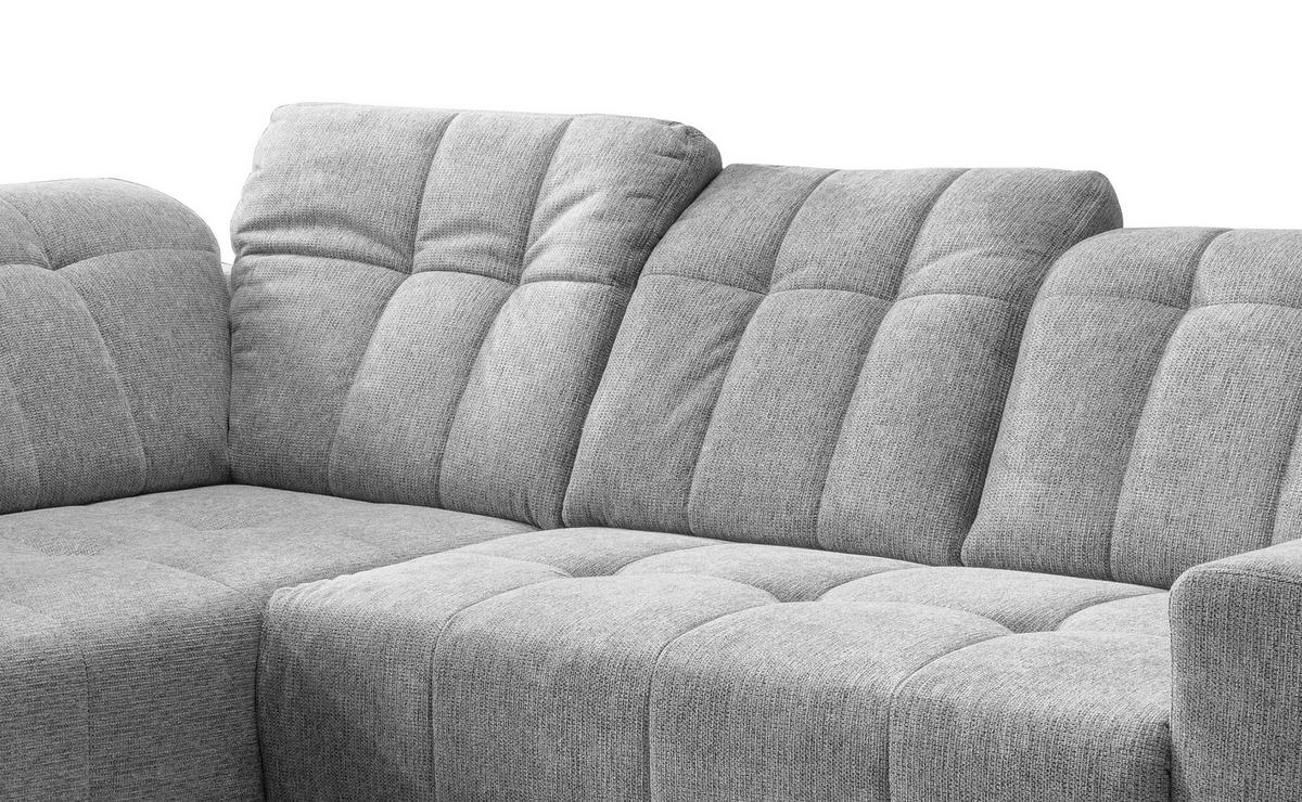 ECKSOFA Silberfarben Chenille  - Silberfarben/Schwarz, MODERN, Textil/Metall (200/261cm) - Livetastic