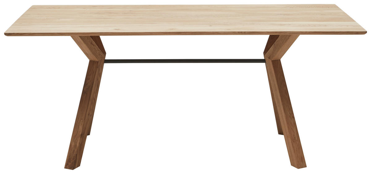 ESSTISCH Asteiche massiv rechteckig Schwarz, Eichefarben  - Eichefarben/Schwarz, Design, Holz/Metall (160/90/75cm) - Dieter Knoll