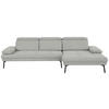 ECKSOFA in Webstoff Hellgrau  - Hellgrau/Schwarz, Design, Textil/Metall (296/188cm) - Livetastic