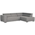 ECKSOFA Dunkelgrau Struktur  - Dunkelgrau/Schwarz, Design, Kunststoff/Textil (284/205cm) - Xora