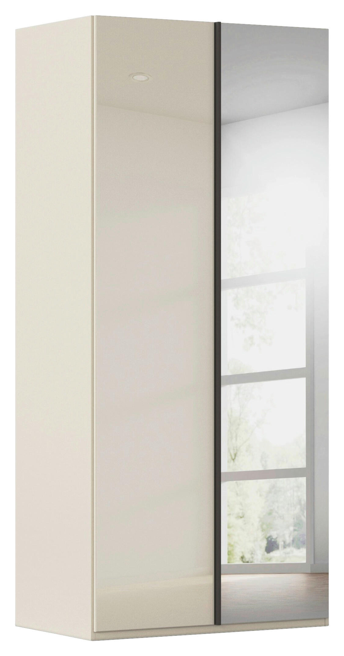 DREHTÜRENSCHRANK 101/223/61 cm,  in Champagner, 2-türig  - Champagner/Graphitfarben, Basics, Glas/Holzwerkstoff (101/223/61cm) - Novel