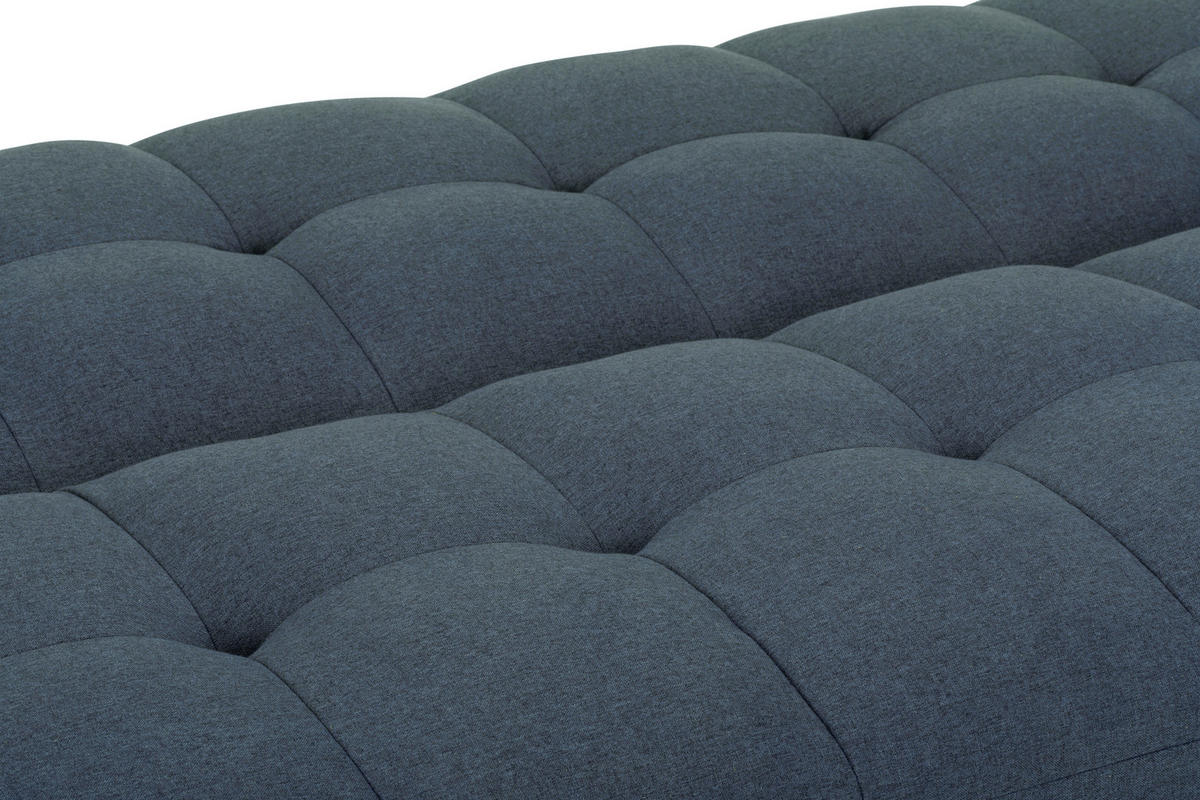 SCHLAFSOFA Leinenoptik Blau  - Blau/Silberfarben, Basics, Textil/Metall (195/90/98cm) - MID.YOU