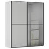 SCHWEBETÜRENSCHRANK 162/223/68 cm 2-türig Grau, Schwarz  - Schwarz/Grau, KONVENTIONELL, Glas/Holzwerkstoff (162/223/68cm) - Novel