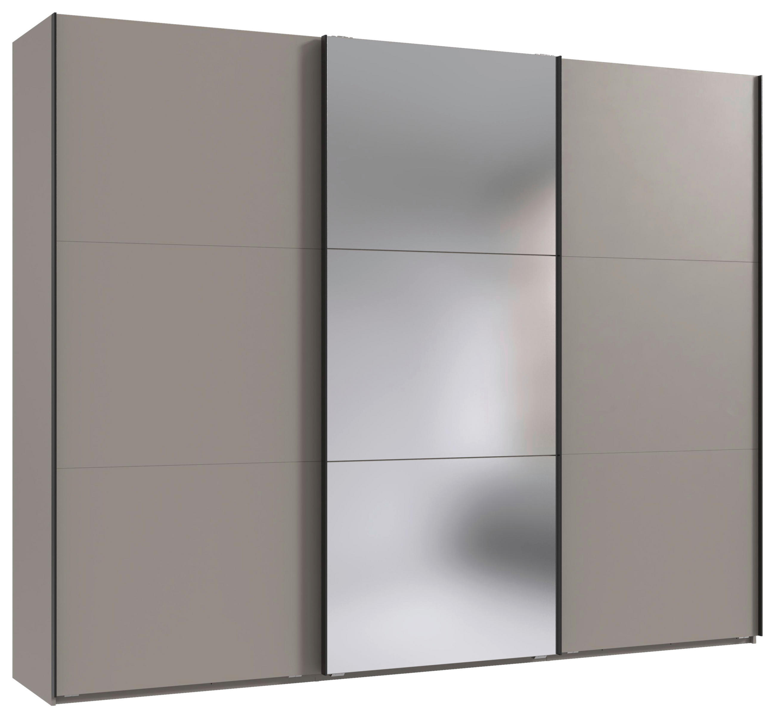 SCHWEBETÜRENSCHRANK 300/236/65 cm 3-türig Sahara  - Schwarz/Sahara, MODERN, Glas/Holzwerkstoff (300/236/65cm) - MID.YOU