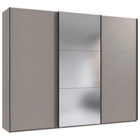 SCHWEBETÜRENSCHRANK 300/236/65 cm 3-türig Sahara  - Schwarz/Sahara, MODERN, Glas/Holzwerkstoff (300/236/65cm) - MID.YOU