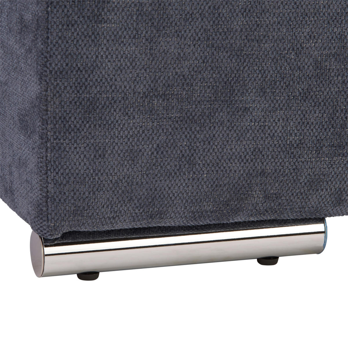 Ecksofa Dunkelblau Chenille  - Chromfarben/Dunkelblau, MODERN, Textil/Metall (270/230cm) - MID.YOU