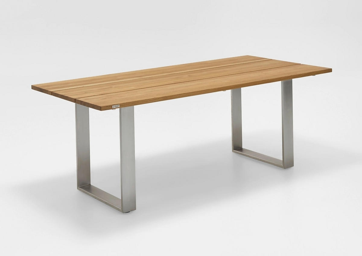 GARTENTISCH 260/95/76 cm  - Edelstahlfarben/Teakfarben, Design, Holz/Metall (260/95/76cm)