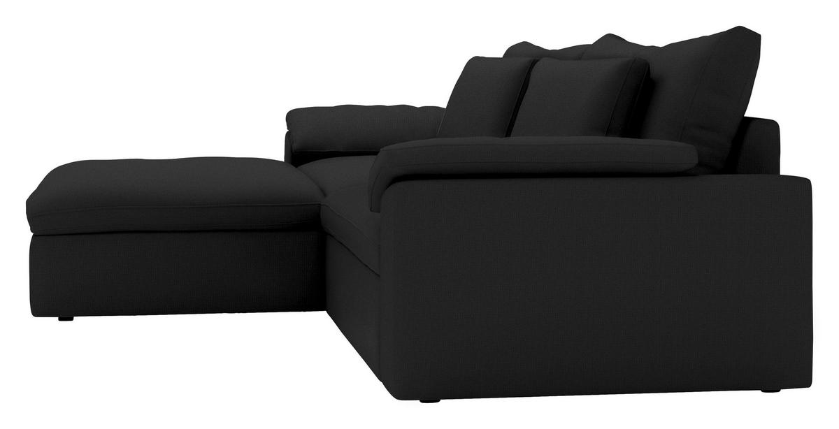 ECKSOFA  Chenille Schwarz  - Schwarz, Modern, Kunststoff/Textil (198/306cm) - Carryhome