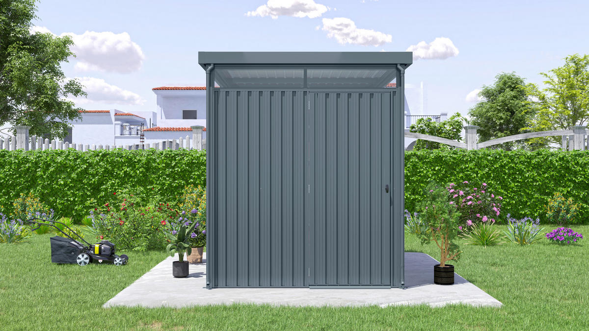 GERÄTEHAUS 204/226/245 cm  - Anthrazit, Basics, Metall (204/226/245cm)