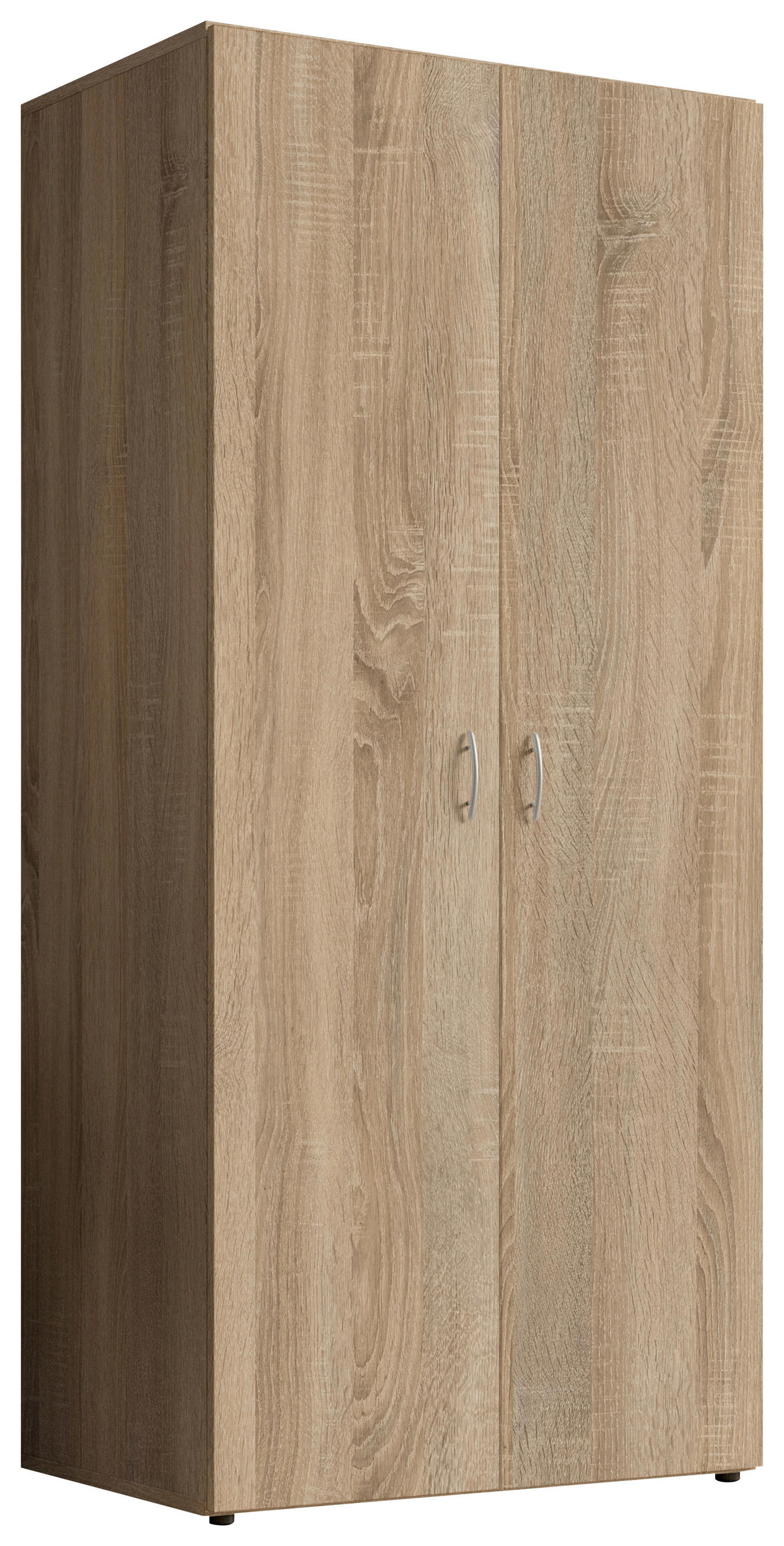 OMARA S KLASIČNIMI VRATI, hrast sonoma  - barve aluminija/hrast sonoma, Konvencionalno, umetna masa/leseni material (81/177/51cm) - Carryhome