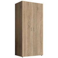 OMARA S KLASIČNIMI VRATI, hrast sonoma  - barve aluminija/hrast sonoma, Konvencionalno, umetna masa/leseni material (81/177/51cm) - Carryhome
