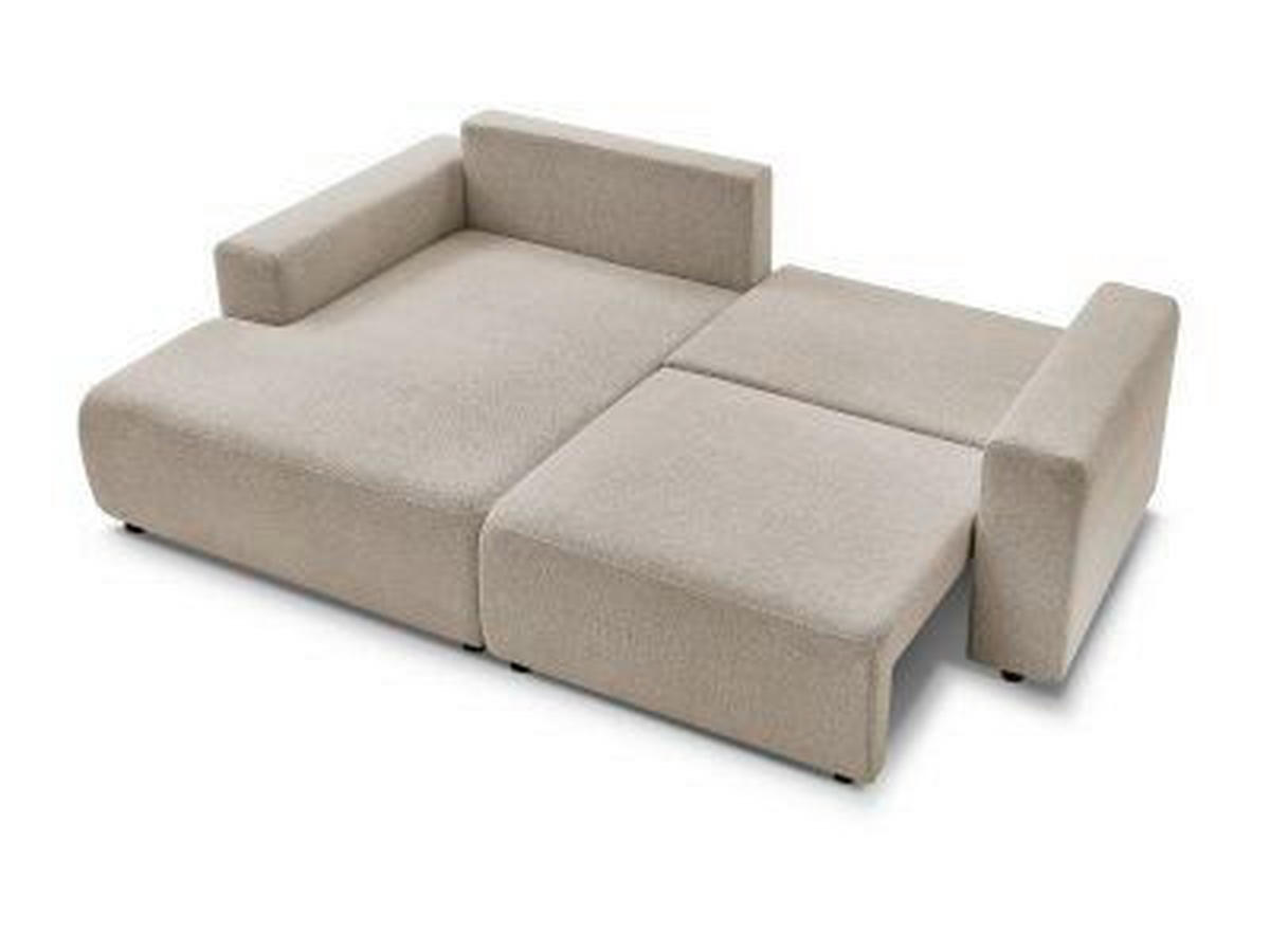 ECKSOFA Ottomane links  ATILLA Taupe Flachgewebe  - Taupe/Schwarz, MODERN, Kunststoff/Textil (149/244cm)