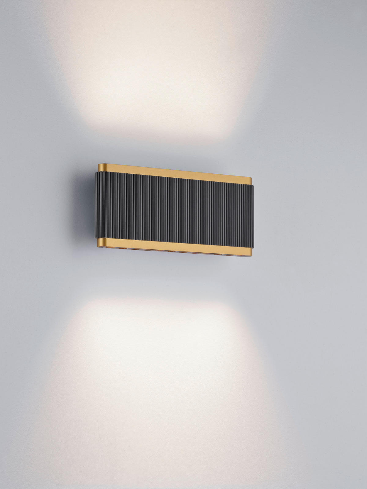 LED-WANDLEUCHTE Kobe 22,5/10/5,5 cm   - Goldfarben/Schwarz, LIFESTYLE, Metall (22,5/10/5,5cm) - Helestra