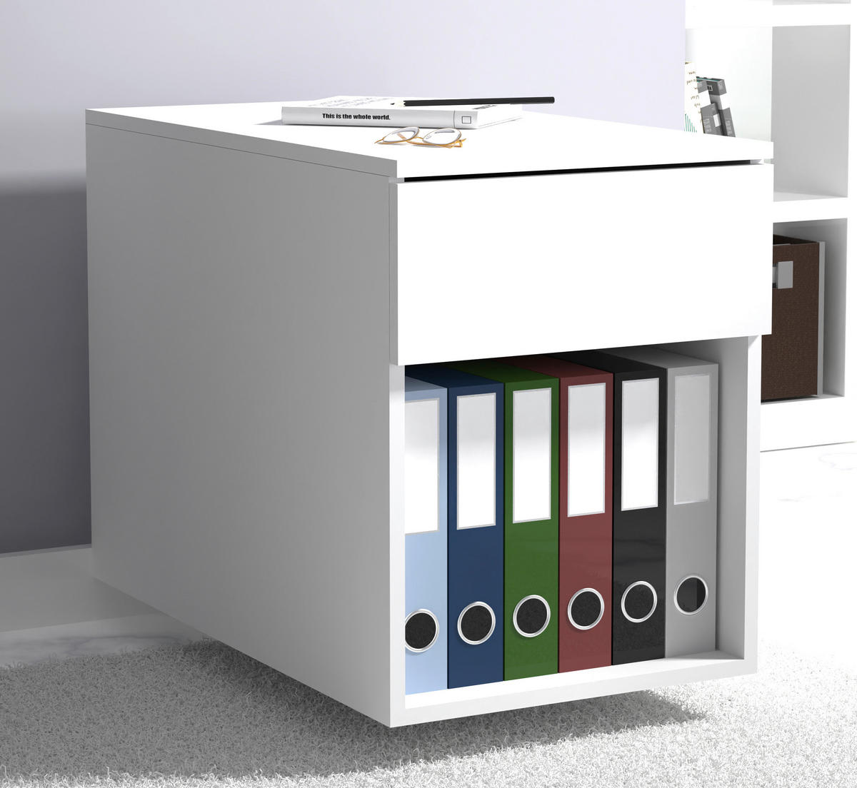 ROLLCONTAINER 39/55/70 cm  - Weiss, Modern, Holzwerkstoff/Kunststoff (39/55/70cm) - MID.YOU