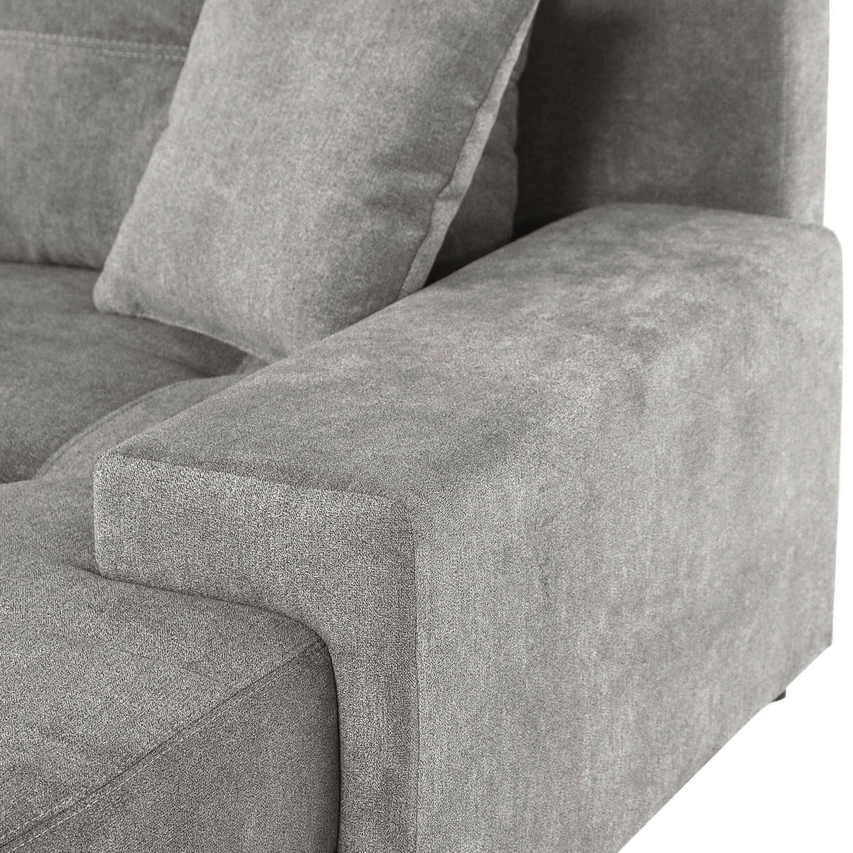 HÖRNSOFFA i flatväv ljusgrå  - ljusgrå/silver, Klassisk, trä/textil (273/192cm) - MID.YOU