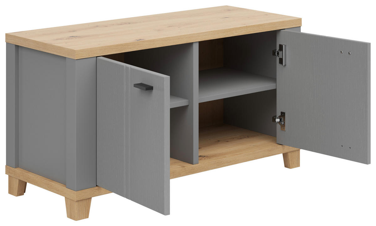 GARDEROBENBANK  in 94/51/38 cm  - Graphitfarben/Eiche Artisan, LIFESTYLE, Holzwerkstoff/Kunststoff (94/51/38cm) - Hom`in